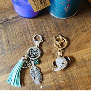 LUXKY SPARKLY ELEPHANT AND SWEET 21 KEYCHAINS